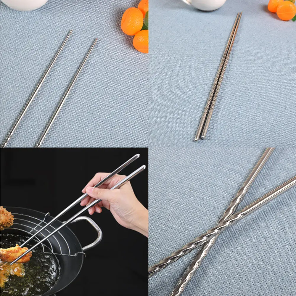 1 пара сверхдлинных палочек для еды из нержавеющей стали палочки суши жарки лапши