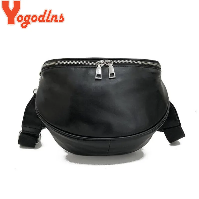 Yogodlns Женская поясная сумка однотонная кожаная нагрудная вместительные сумки