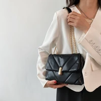 v shape small pu leather women handbag and purses shopper shoulder crossbody bag chain 2021 designer luxury black green