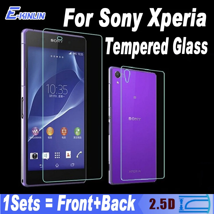 Переднее и заднее закаленное стекло для Sony Xperia M4 Z1 Z3 Z5 Compact Mini Plus Защитная пленка