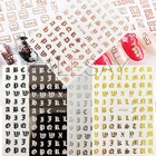 3D старые греческие буквы, наклейки для ногтей, самоклеящиеся черные и белые буквы, украшения для ногтей, наклейки, аксессуары