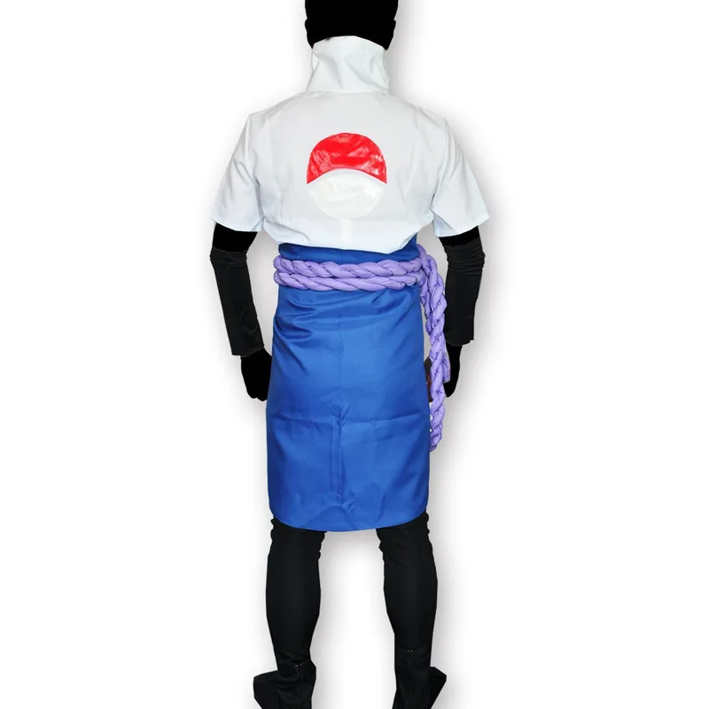 

Anime Uzumaki Cosplay Costume Suit Shippuden Clothes Halloween Party Cosplay Uchiha Sasuke Blazer+pants+Waist Rope+handguard