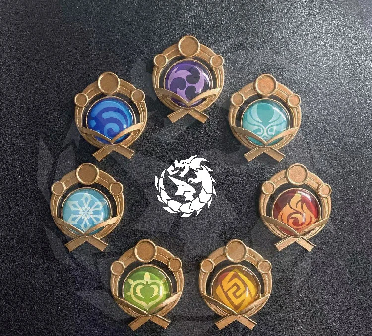 Genshin Impact Inazuma Vision Badge 7 элементов оружие игровой Реквизит Костюмы Аксессуары