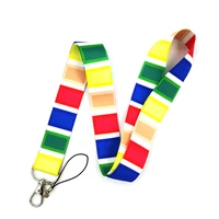 colorful bandage neck strap lanyards id badge card holder keychain mobile phone strap gift ribbon webbing necklace