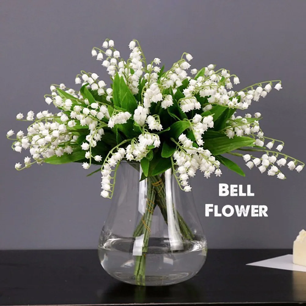

1/6pcs Artificial Lily Of The Valley Flower Plastic Fake Bell Orchid European Style Small Fresh Wedding Hand Bouquet Home Decor