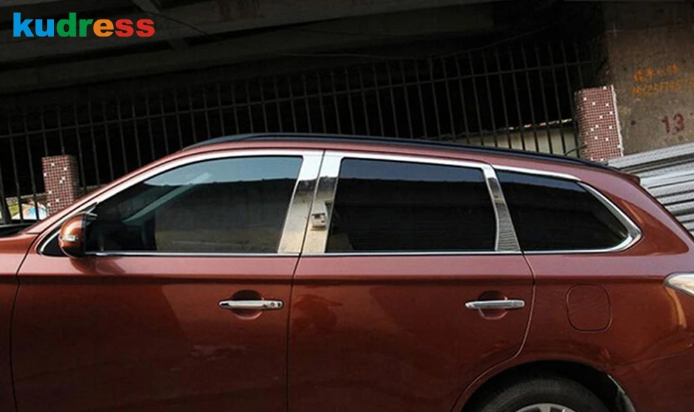 Для Mitsubishi Outlander 2013 2014 из нержавеющей стали отделка окна автомобиля декоративная