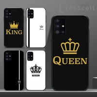 king queen crown phone case for samsung a32 a51 a52 a71 a50 a12 a21s s10 s20 s21 plus fe ultra