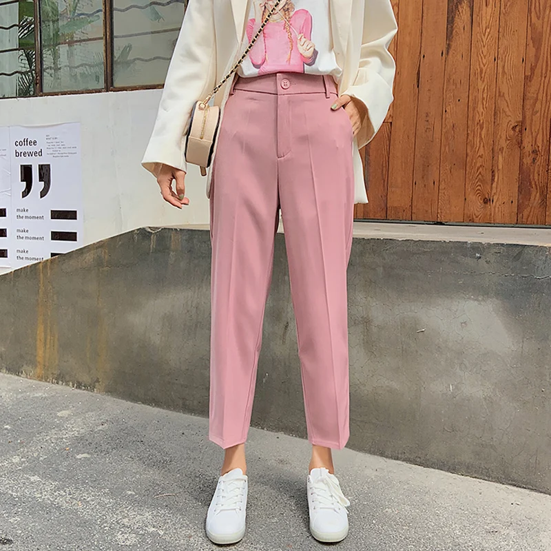 Женские повседневные свободные брюки Тонкий конфетных цветов универсальные с