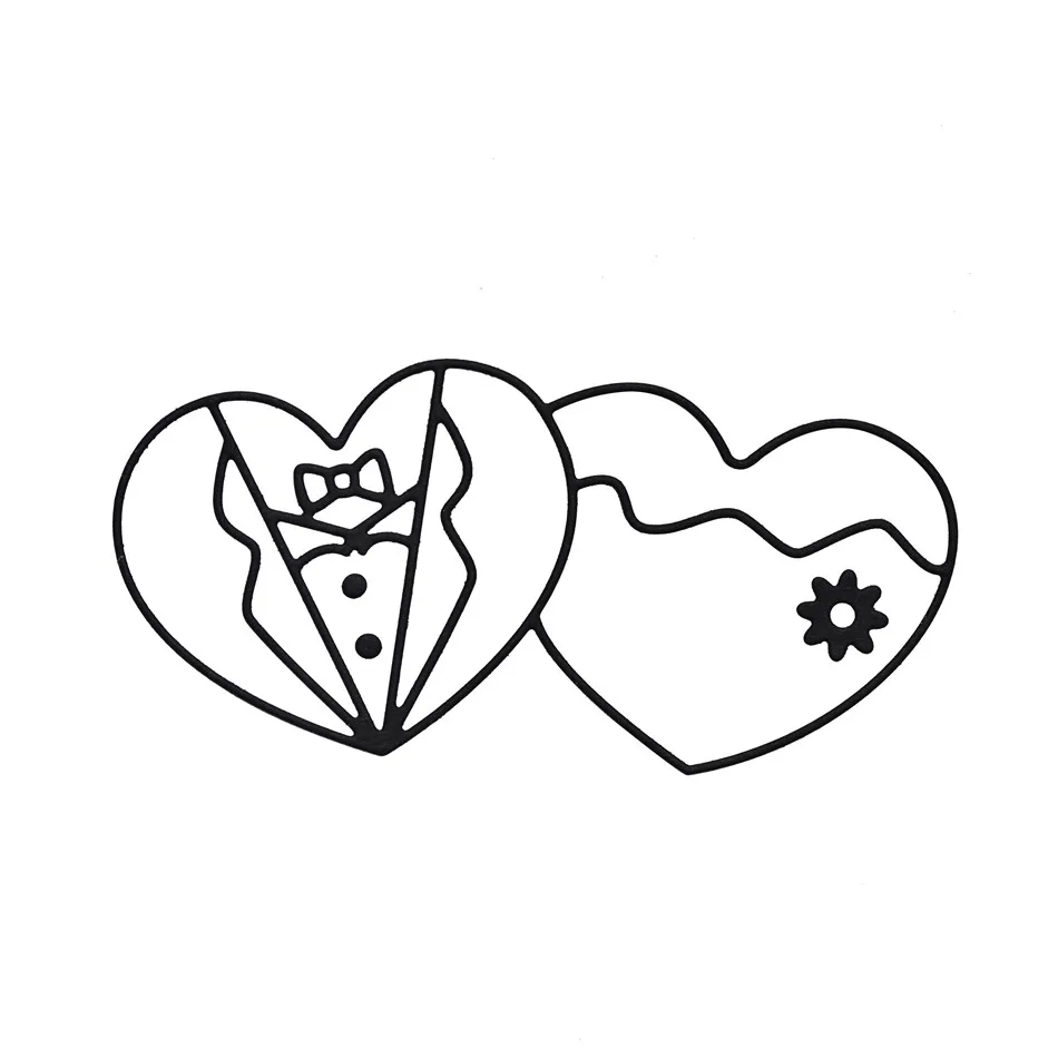 DiyArts галстук платье металл сердечки резки штампы Новый 2019 Крафтовая окраска