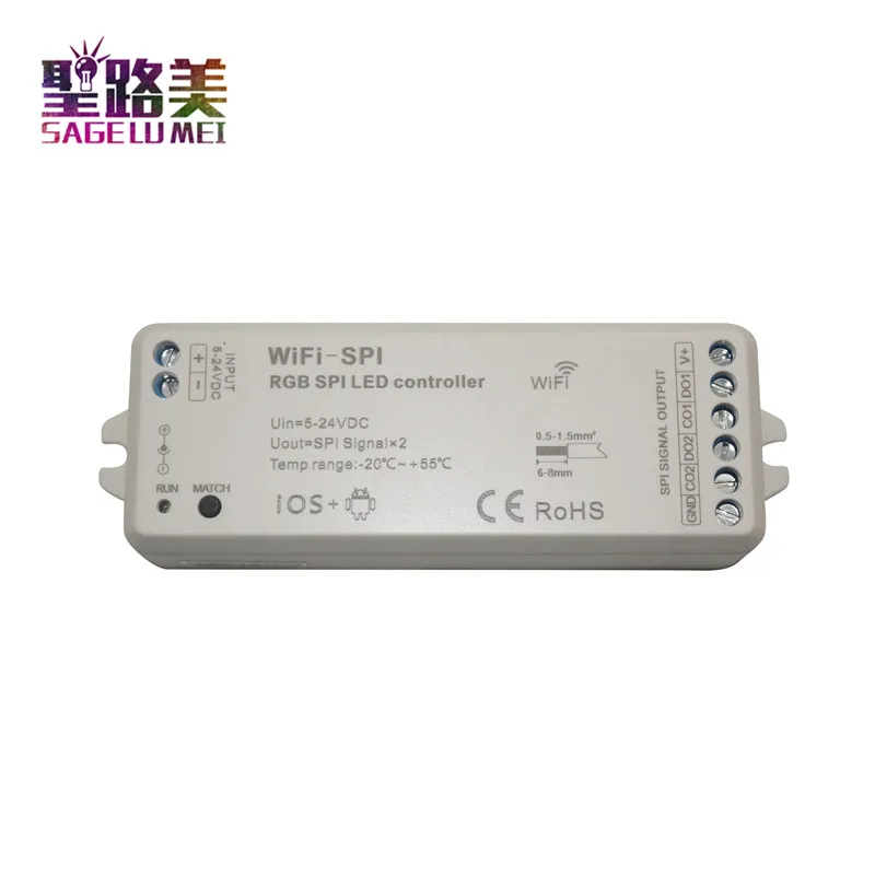 DC5V-24V RGB SPI WiFi светодиодный контроллер Поддержка WS2811 WS2812B SM16703 LPD6803 WS2801 UCS1903 sk6812 IC