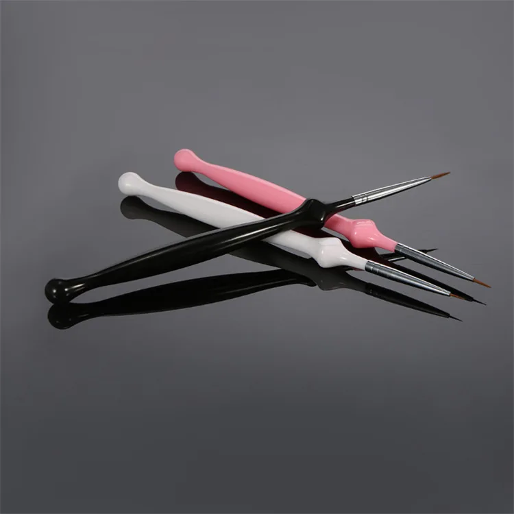 3 шт. набор кистей для дизайна ногтей ручка рисования УФ-гель акриловый линейная