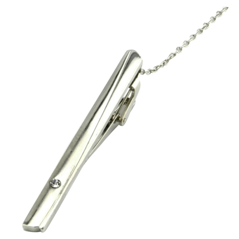 

3 Pcs Accessories With Rhinestone Business Metal Curve Stripes Daily Clothes Tie Clip Plated Cuff Link Set Wedding Party Gift