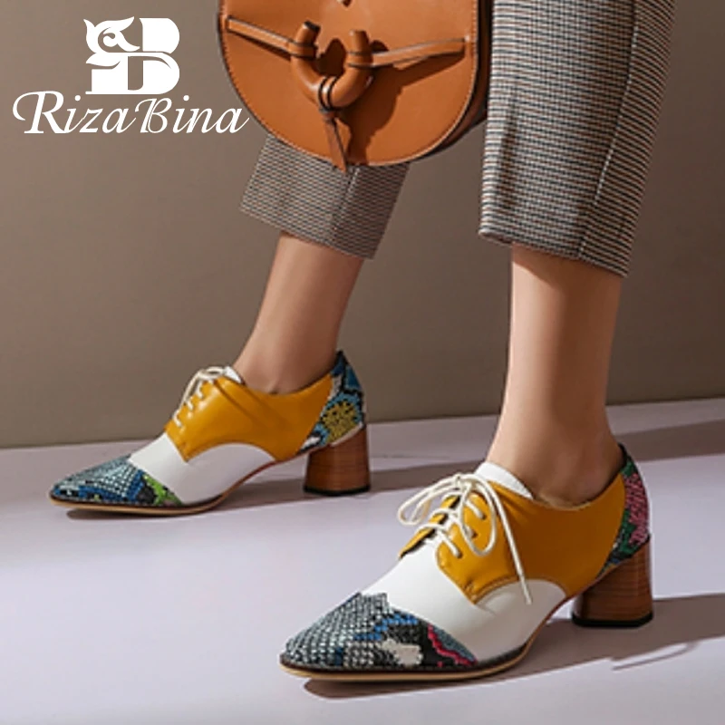 RIZABINA/женские туфли лодочки с квадратным носком Модные Разноцветные Повседневные