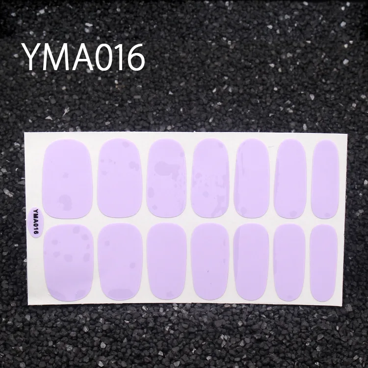 YMA016 14 tips/sheet серия блестящих модных переводных наклеек для дизайна ногтей, Коктейльная коллекция, маникюр, лак для ногтей, полоски, обертывания - Цвет: YMA016