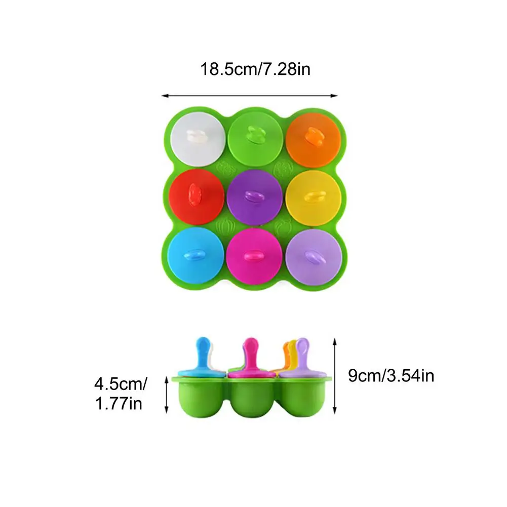 

9 Cavity Popsicle Mold Silicone Ice Lolly Mould DIY Popsicle Maker Kithchen Homemade Ice Cream Moulds Frozen Bar Making Tools