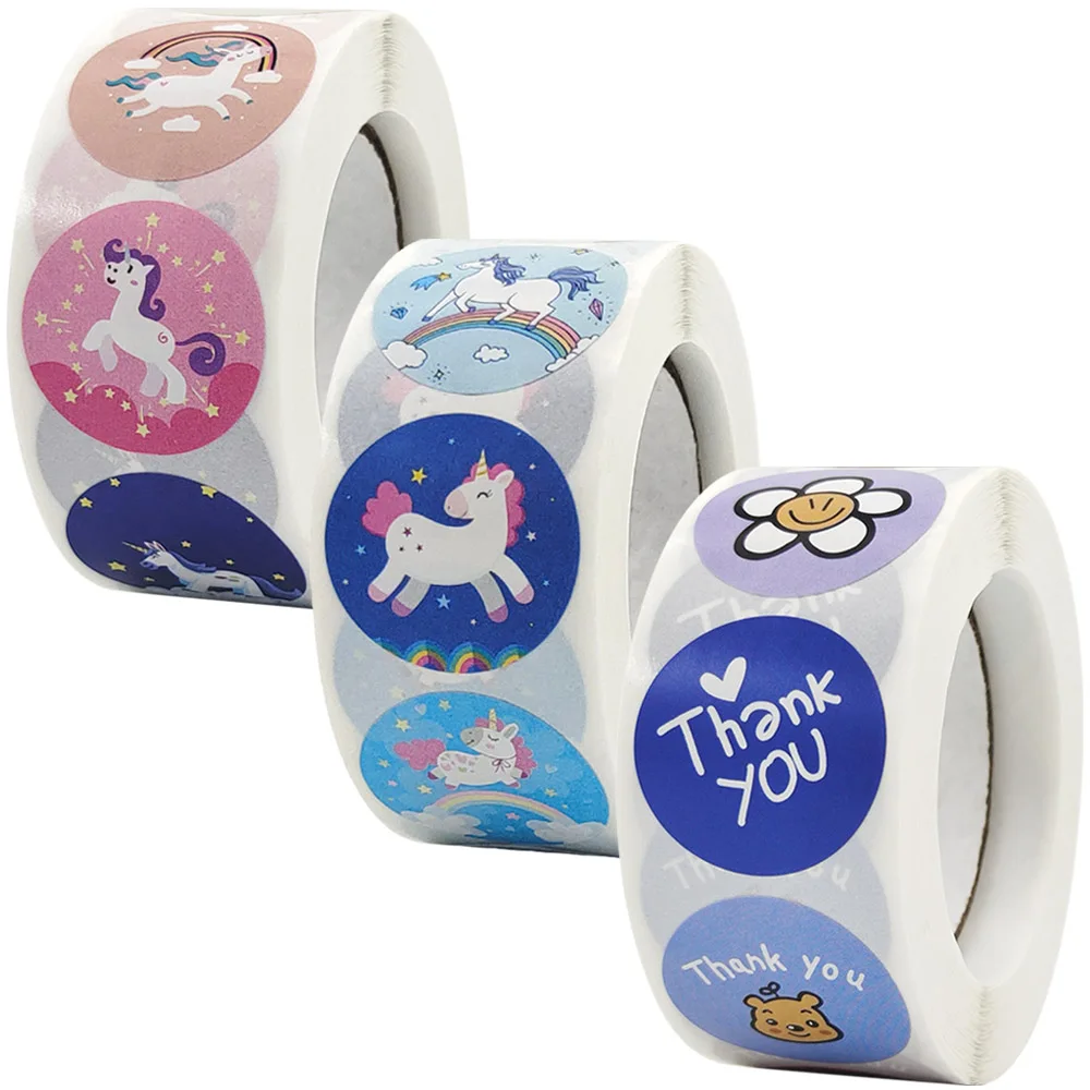 

42 вида, 500 шт., Мультяшные детские наклейки с надписью «Thank You»