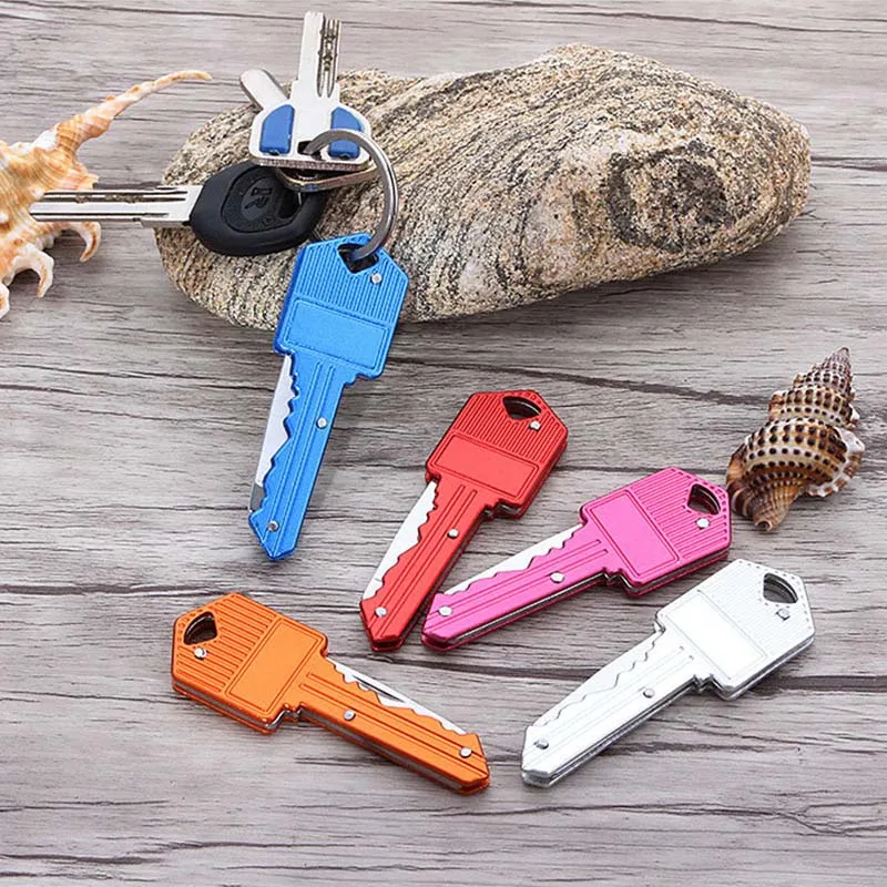 Mini Key Knife Letter Camp Outdoor Keyring Ring Keychain Fold Open Opener Pocket Package Survive Gadget Multi Tool Blade Box Kit |