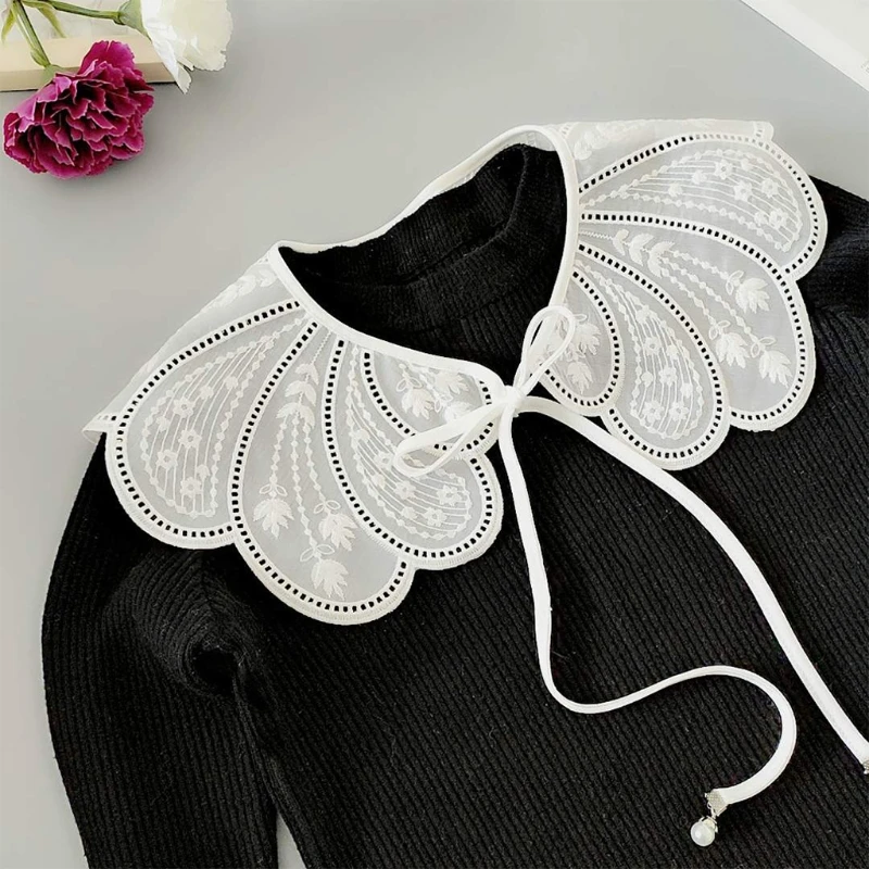 

Sweet Fairy Embroidery Lace Fake Collar Shawl Butterfly Shape Necklace Poncho