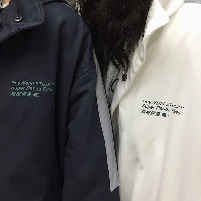 Женское хлопковое пальто повседневное Свободное составного кроя с принтом