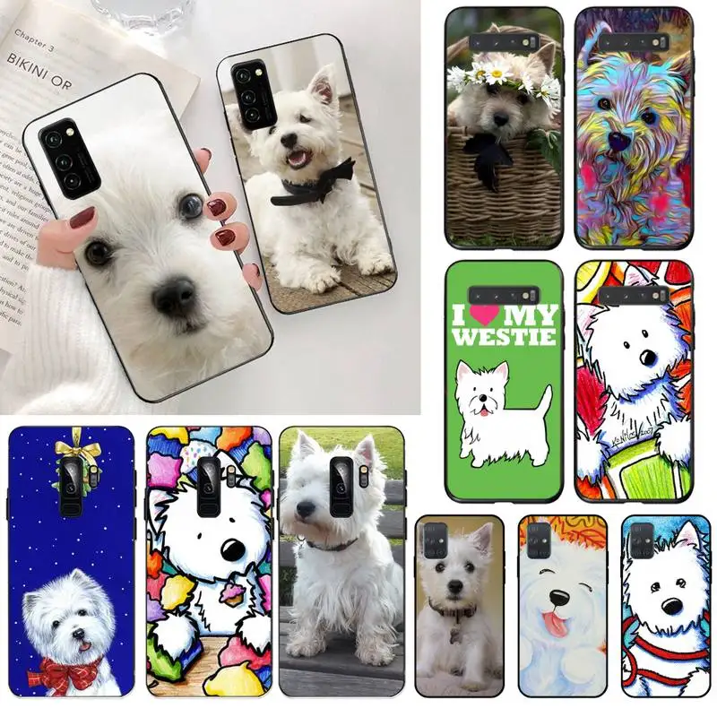 Чехол для телефона West Highland Terrier Westie Dog черный корпус Samsung S20 plus Ultra S6 S7 edge S8 S9 S10 5G lite