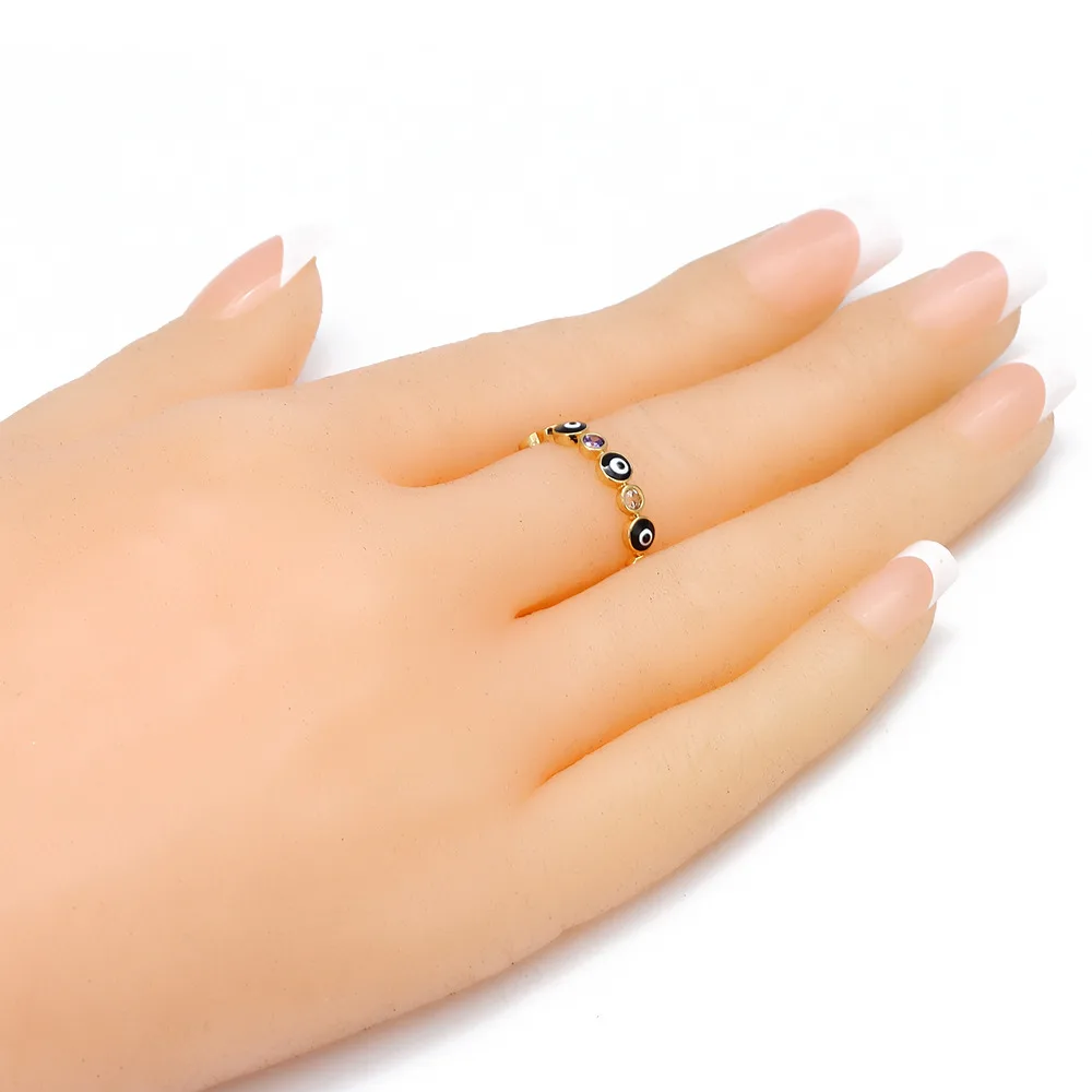 Массивные позолоченные кольца с фианитами от сглаза для женщин милые красочные