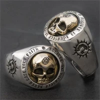 metal punk top quality gothic skull ring men biker jewelry wholesale