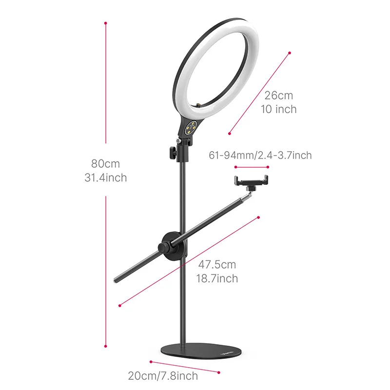Ulanzi для рабочего стола селфи кольцо светильник с регулируемым держателем