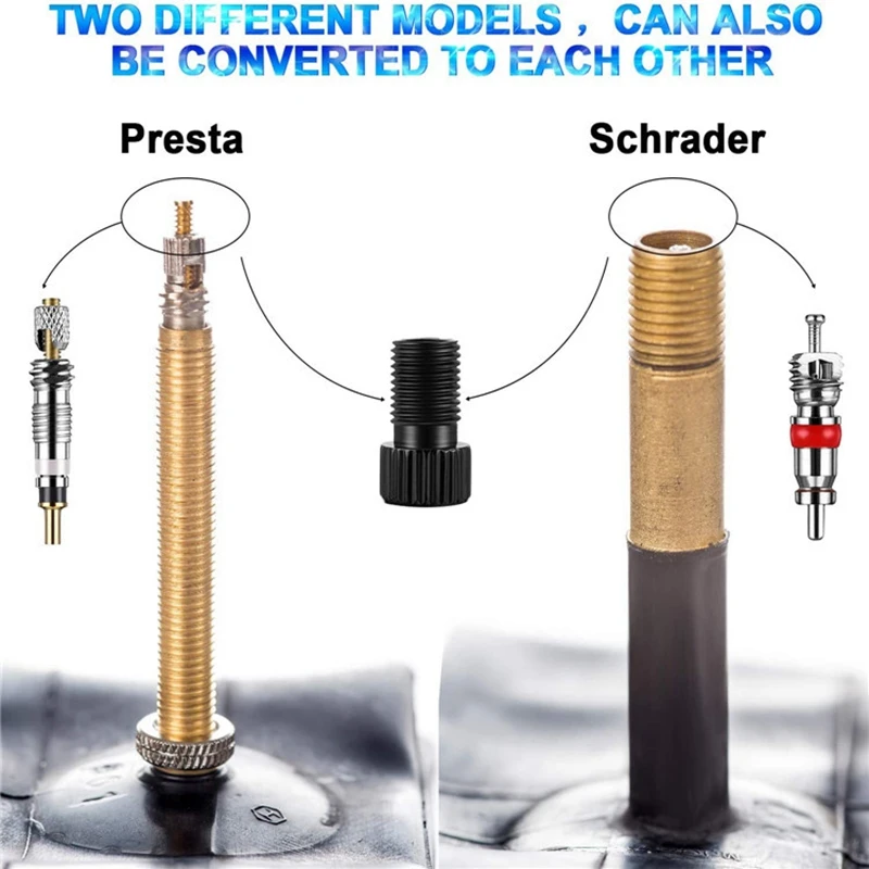 

Bike Valve Remove Tools Valve Adapter and Valve Cap Presta Valve Adapter for Mountain Bike Road Bike