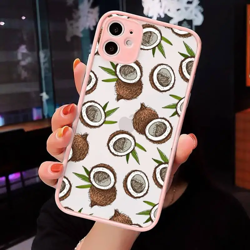 

Summer Fruit Watermelon Lemon Phone Case matte transparent For iphone 7 8 11 12 plus mini x xs xr pro max cover