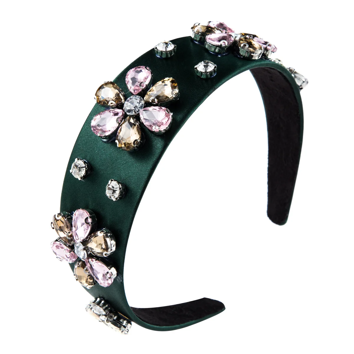 Женские элегантные блестящие хрустальные ободки для волос с цветами милое