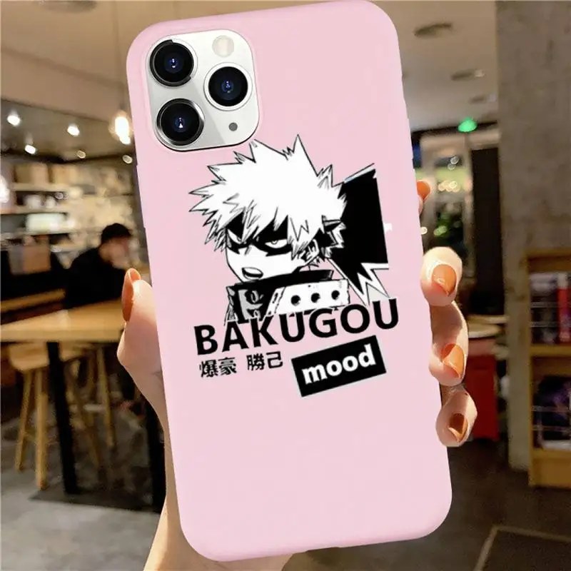 

My Hero Academia Midoriya anime Phone Case Candy Color for iPhone 6 7 8 11 12 s mini pro X XS XR MAX Plus luxury design shell