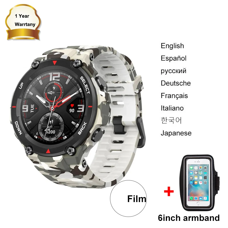 Оригинальный Amazfit T rex в парк развлечений Smartwatch 5ATM тепла морозостойкие MIL STD Смарт