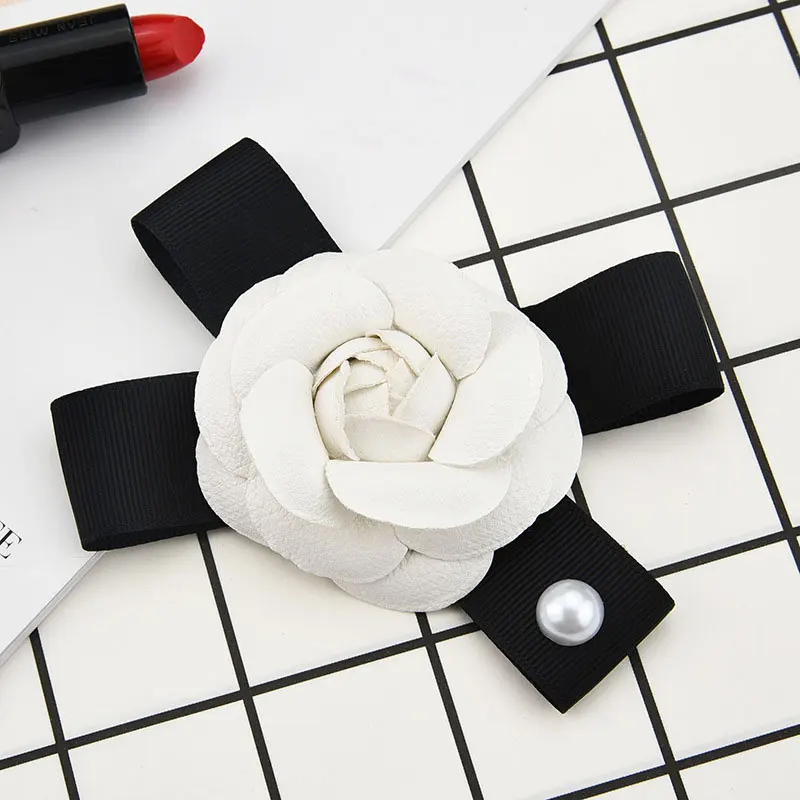 Роскошные большие кожаные жемчуг камелии Броши роза цветок аксессуары|Броши| |