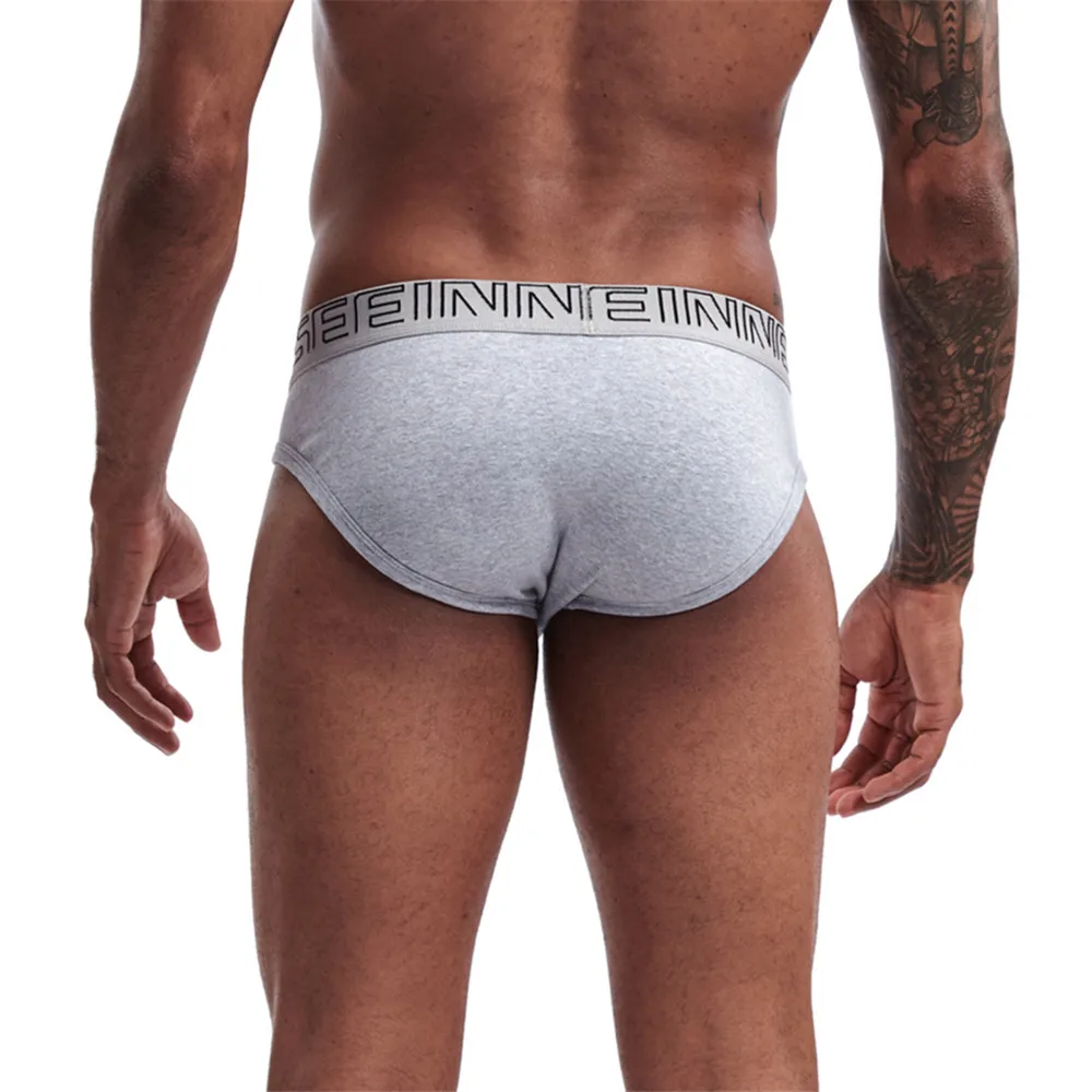 Трусы брифы мужские с заниженной талией нижнее белье большим карманом для пениса