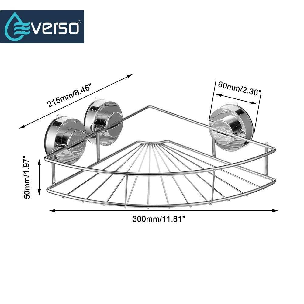 

EVERSO Corner Shelf Bathroom Accessories Stainless Steel Shelves Bathroom Shelf Corner Shelf Shower Hair Dryer Holder