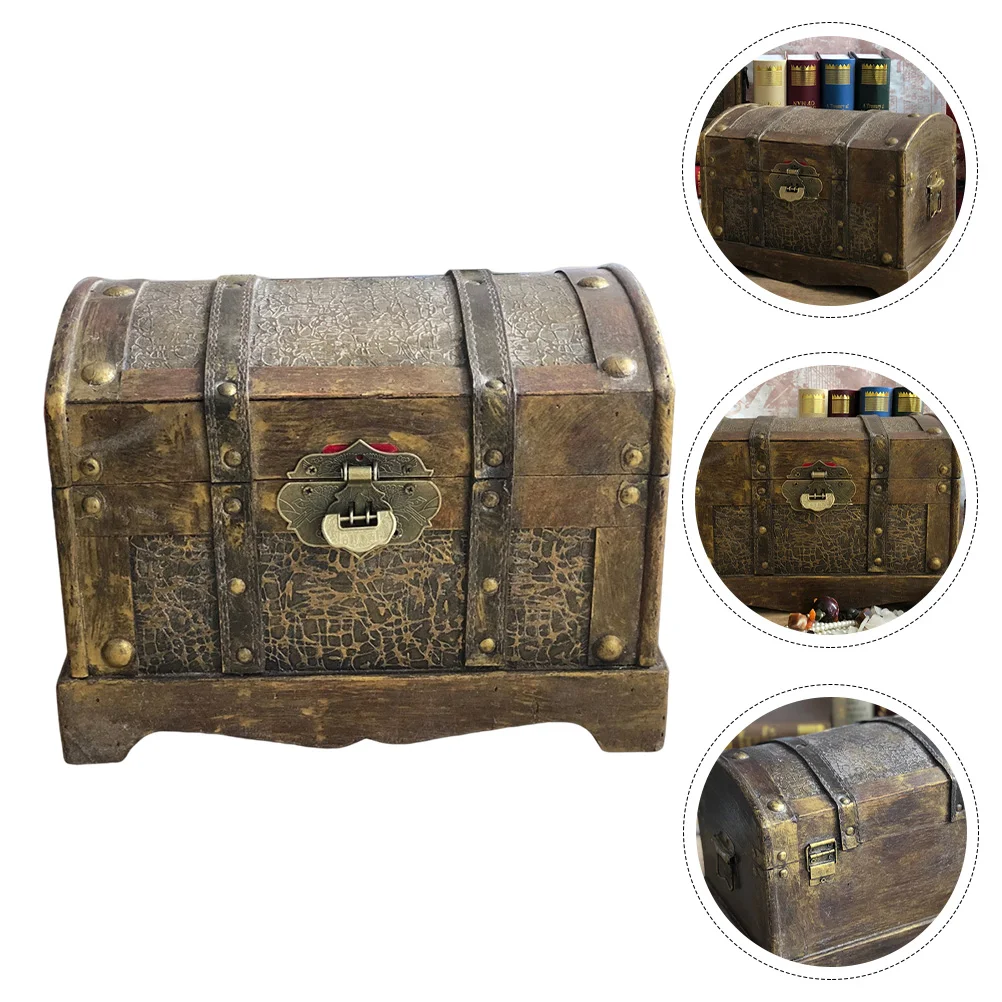 

Состаренная коробка для драгоценностей пиратов, Подарочный держатель для ювелирных изделий, креативная коробка для хранения с замком