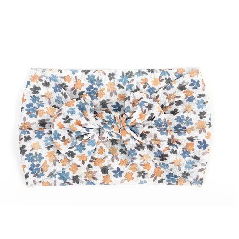 Детские повязки на голову с принтом и бантом нейлоновая эластичная ткань узлом