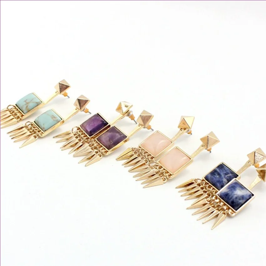 FYJS уникальный светильник желтое золото цвет квадратный кабошон камень аметист