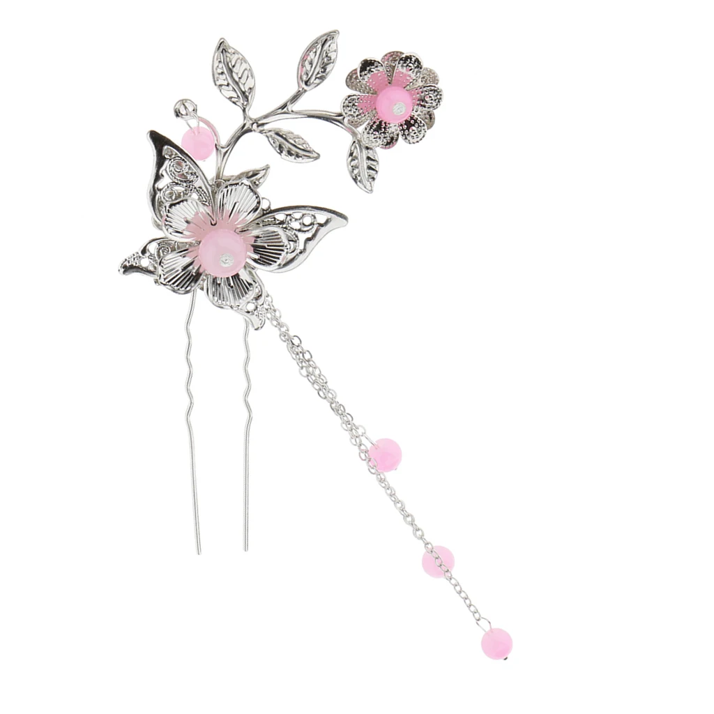 Нефритовый шарик цветок заколка для волос канзаши клип Классическая ханьфу