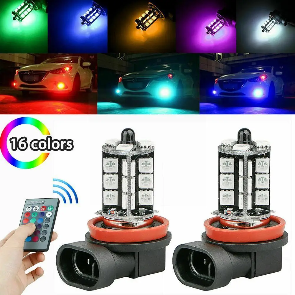 

Car Remote Control Lights 5050 27 Led Rgb Remote Control Tail Lights Fog Colorful Running Reversing Lights Lights Lights B0h5