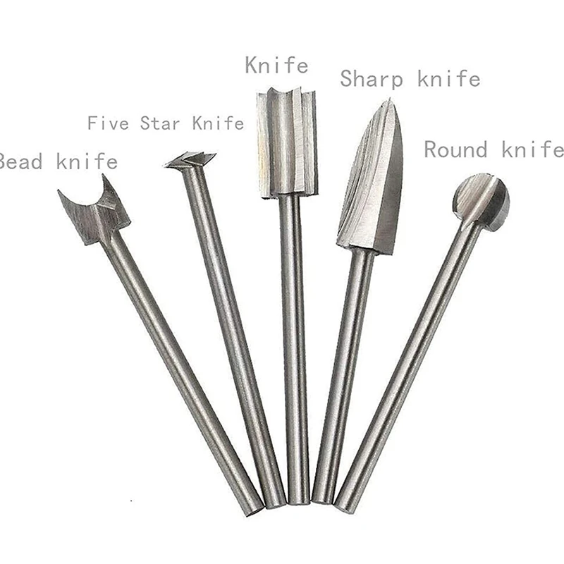 

5PCS Electric Root Carving Grinding Head,Wood Carving and Engraving Drill Bits Milling Root Cutter Carving Tools (3X6Cm)