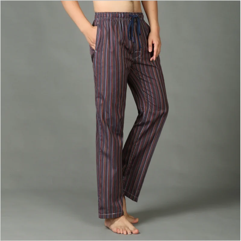 2019 весенне-летние мужские брюки из 100% хлопка для сна свободные больших размеров