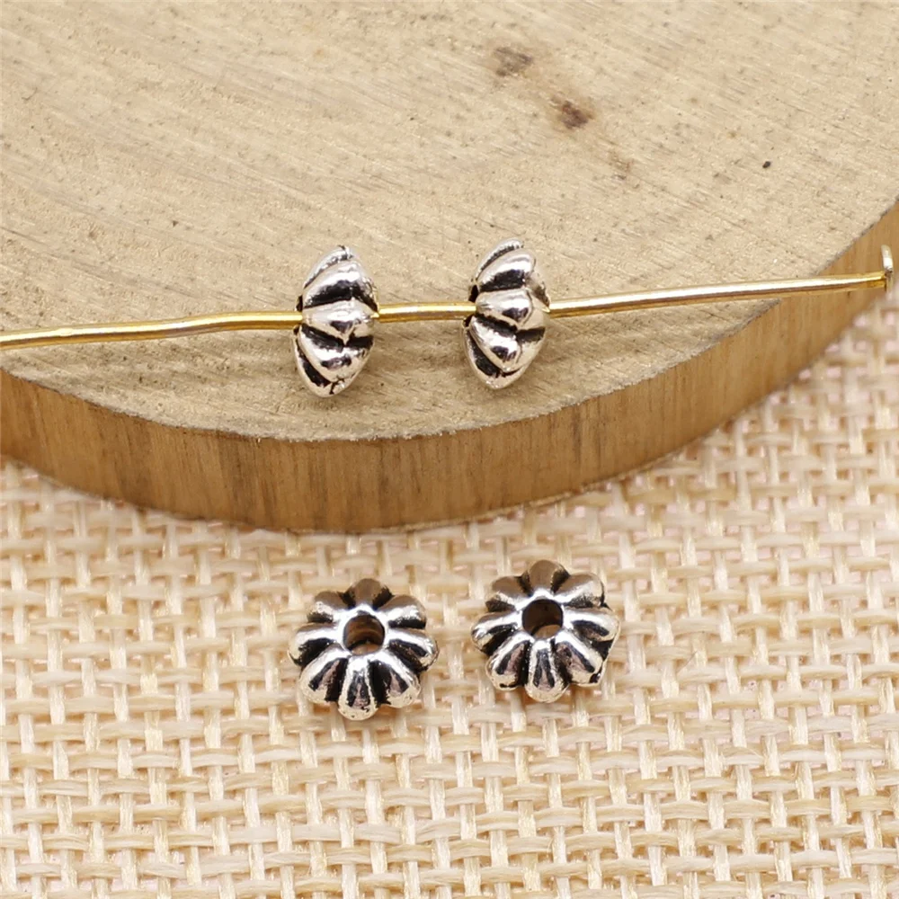 

free shipping 162pcs 6mm antique silver Spacer beads charms diy retro jewelry fit Earring keychain hair card pendant accessories