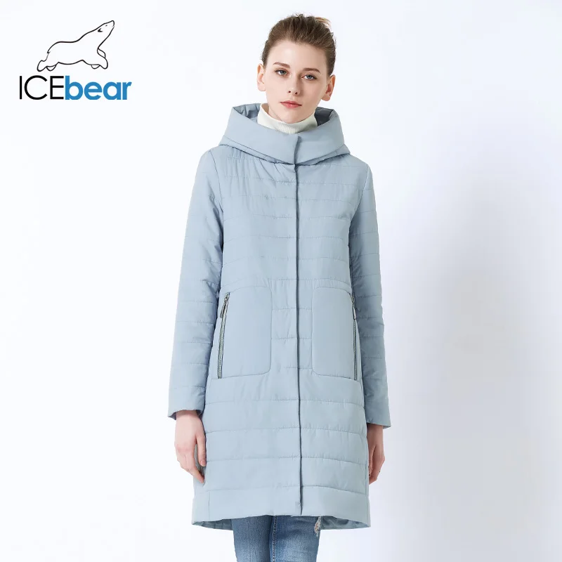 ICEbear Новинка женское осеннее пальто с капюшоном хлопковая теплая Женская куртка высокого качества Брендовая женская куртка с капюшоном GWC19038I