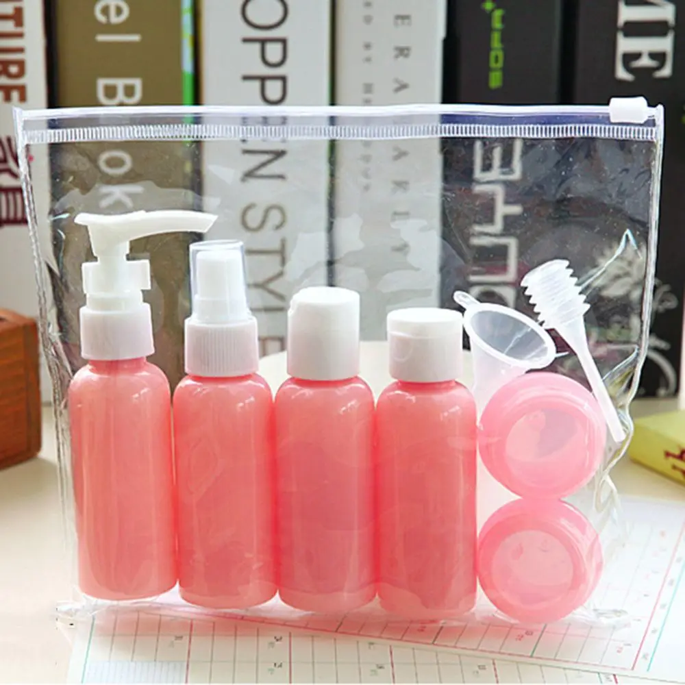 

9PCS/Set Travel Bottles Makeup Cosmetic Face Cream Pot Bottles Transparent Empty Make Up Container Bottle Travel Accessories
