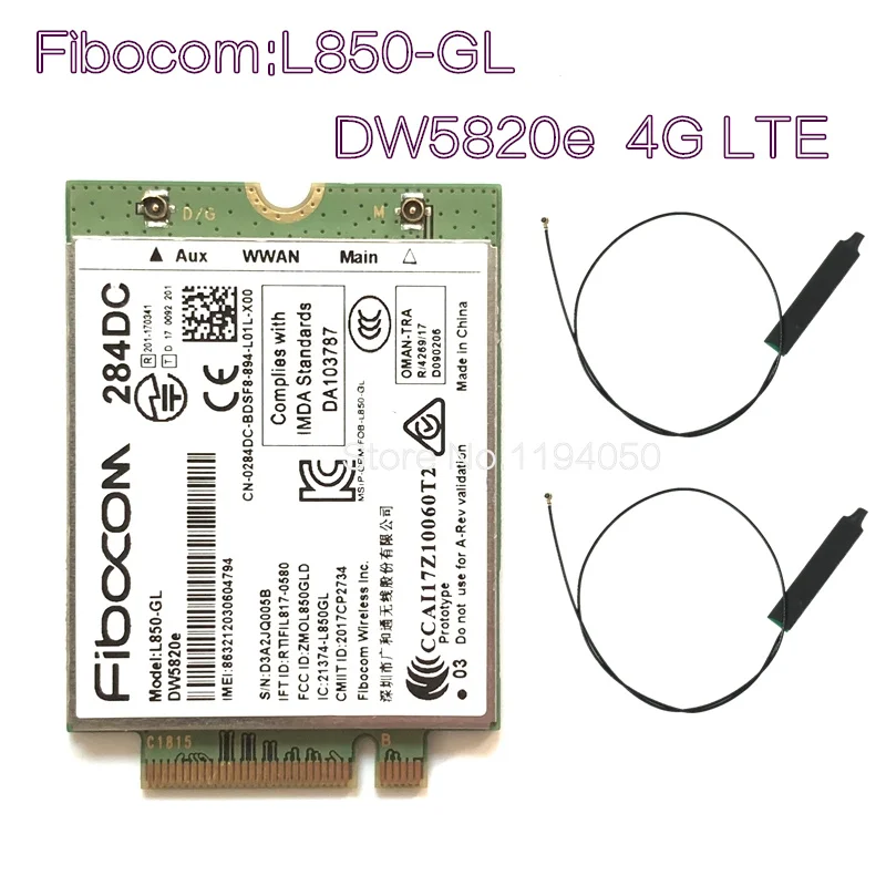 Для Dell DW5820e Fibocom L850 GL LTE/WCDMA 4G WWAN Card Module 0284DC 284DC DC|Модемы| |