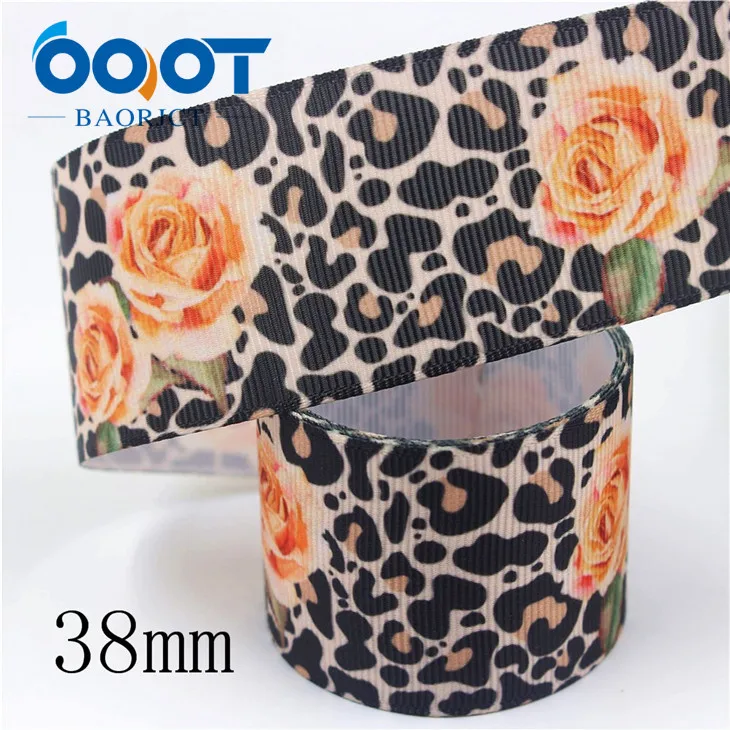 I-19906-2105 OOOT BAORJCT I-19906-2104, 38 мм, 10 ярдов Весна Роза термотрансферные печатные корсажные ленты, одежда лук кепки DIY украшения - Цвет: I-19906-2105