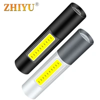 min led flashlight xpe cob portable usb rechargeable light 3 modes zoom waterproof cool lantern camping cycling walking lamps