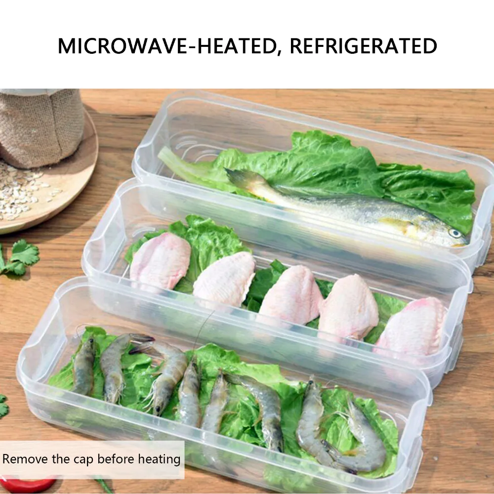 plastic storage bins refrigerator storage box food storage containers with lid for kitchen fridge cabinet freezer desk organizer free global shipping