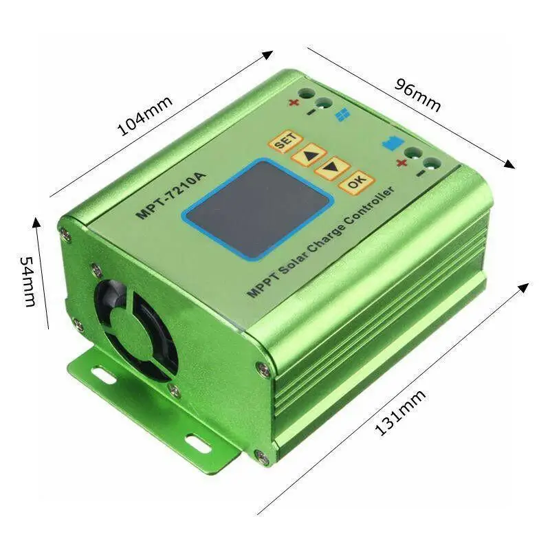 MPT 7210A LCD MPPT Контроллер заряда солнечной панели алюминиевый сплав для литиевой